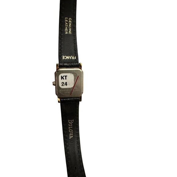 NIB Bulova Classic Quartz Lady’s Watch With Black Leather Band Vintage - Picture 2 of 6